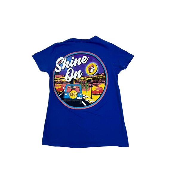 Buc-ee’s T Shirt Size S Blue Shine On Blue Graphic Tee Womens Size Small - Picture 2 of 7